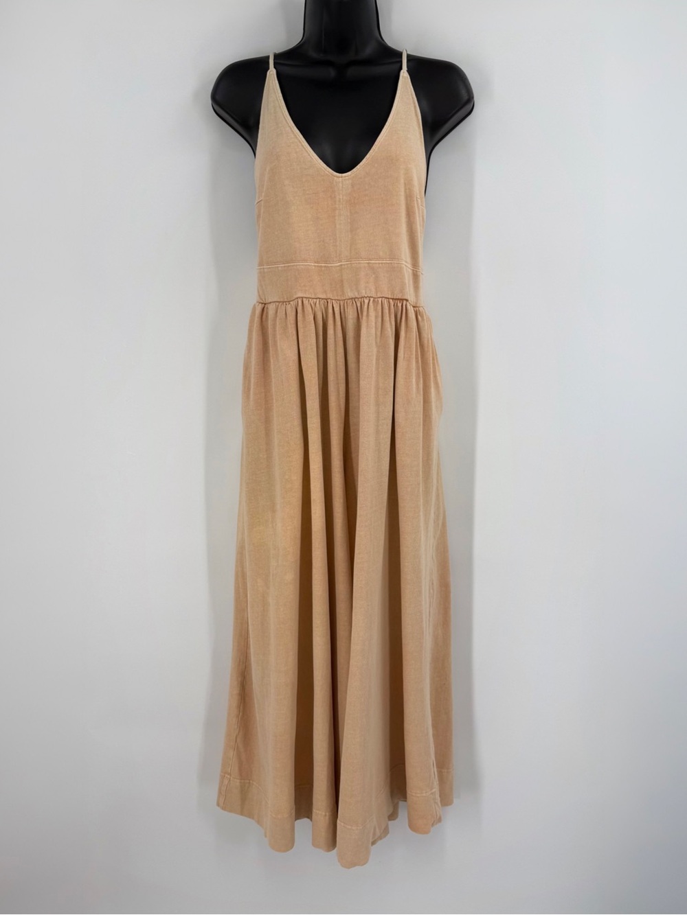 Free People FP Beach Cotton Open Back Wide Leg Jumpsuit | Peach | XS